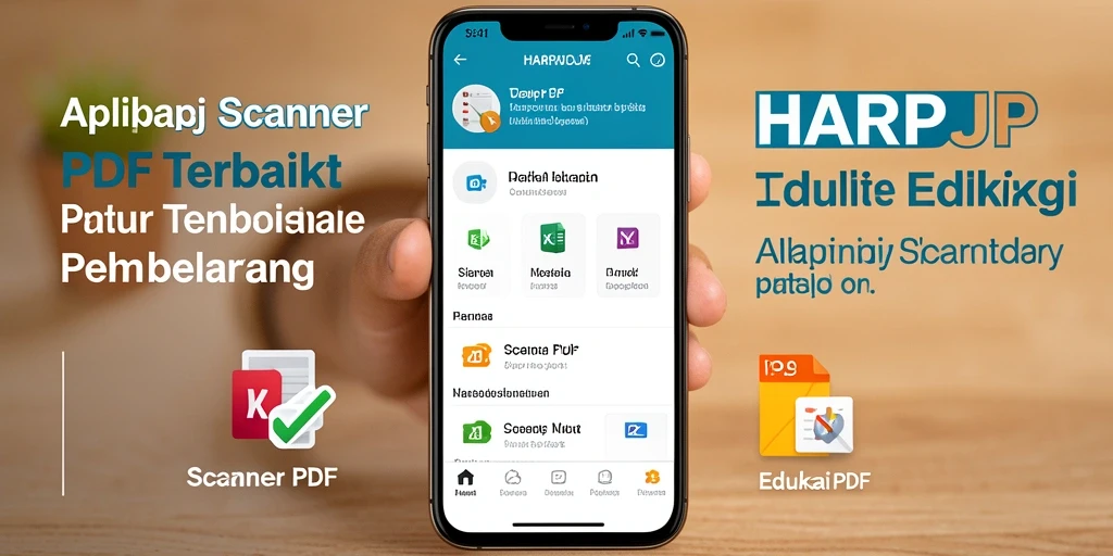 Tampilan antarmuka utama HARAPJP dengan fungsi Scanner PDF yang intuitif.
