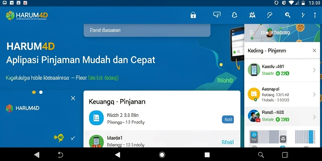 Screenshot utama HARUM4D menunjukkan antarmuka aplikasi Pinjaman yang sederhana dan efektif.