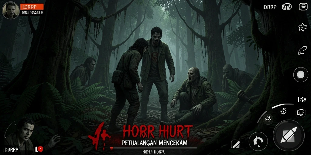 Tampilan antarmuka permainan IDRRP yang menegangkan di tengah hutan