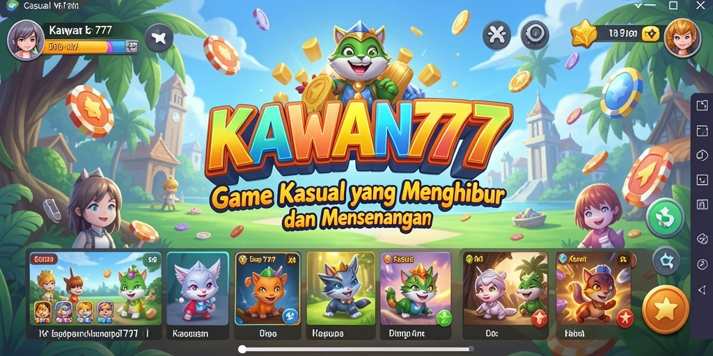 Tampilan antarmuka KAWAN777 yang menarik dan penuh warna.
