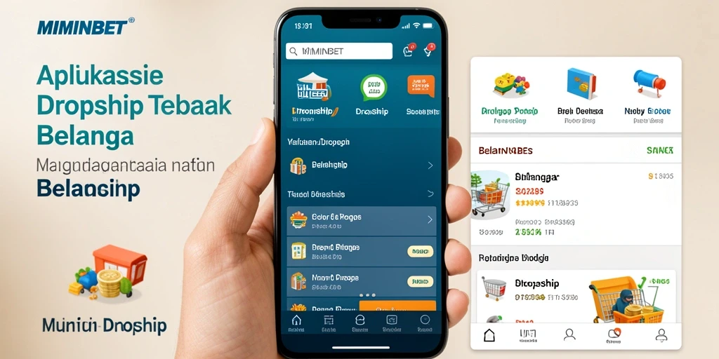 Tampilan antarmuka MIMINBET yang intuitif untuk aplikasi Dropship.