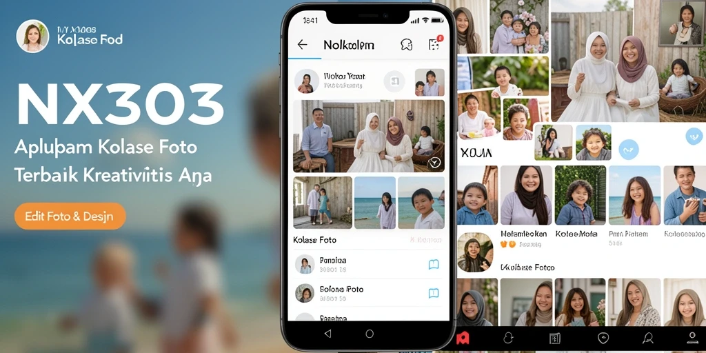 Tampilan antarmuka NX303 yang mudah digunakan untuk kolase foto.