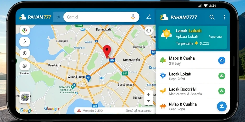 Antarmuka aplikasi PAHAM777 menunjukkan fitur pelacakan lokasi secara real-time.