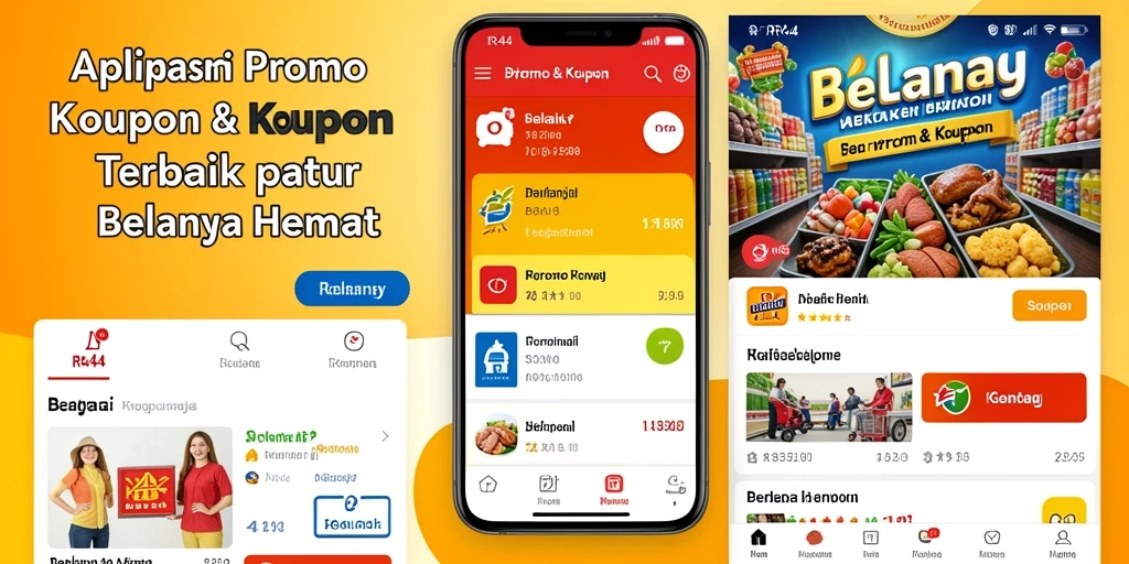 Screenshot antarmuka aplikasi RR44 menampilkan berbagai kupon dan promo.