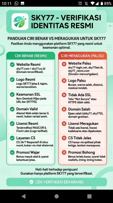 Halaman Resmi Sky77 untuk Pengguna Android