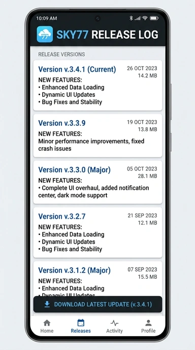 Riwayat Versi sky77 untuk Pengguna Android